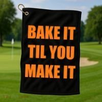 Bake it Til You Make It Cleveland Football Golf Towel thumb 1