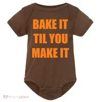 Bake it Til You Make It Cleveland Football Baby Bodysuit thumb 0