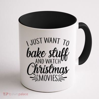 Bake Stuff And Watch Christmas Movies Coffee Mug back