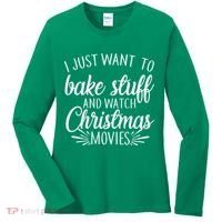 Bake Stuff And Watch Christmas Movies Women's Long Sleeve Shirt thumb 0