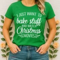 Bake Stuff And Watch Christmas Movies Women's T-Shirt thumb 2