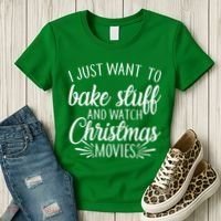 Bake Stuff And Watch Christmas Movies Women's T-Shirt thumb 3