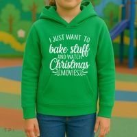 Bake Stuff And Watch Christmas Movies Kids Hoodie thumb 3