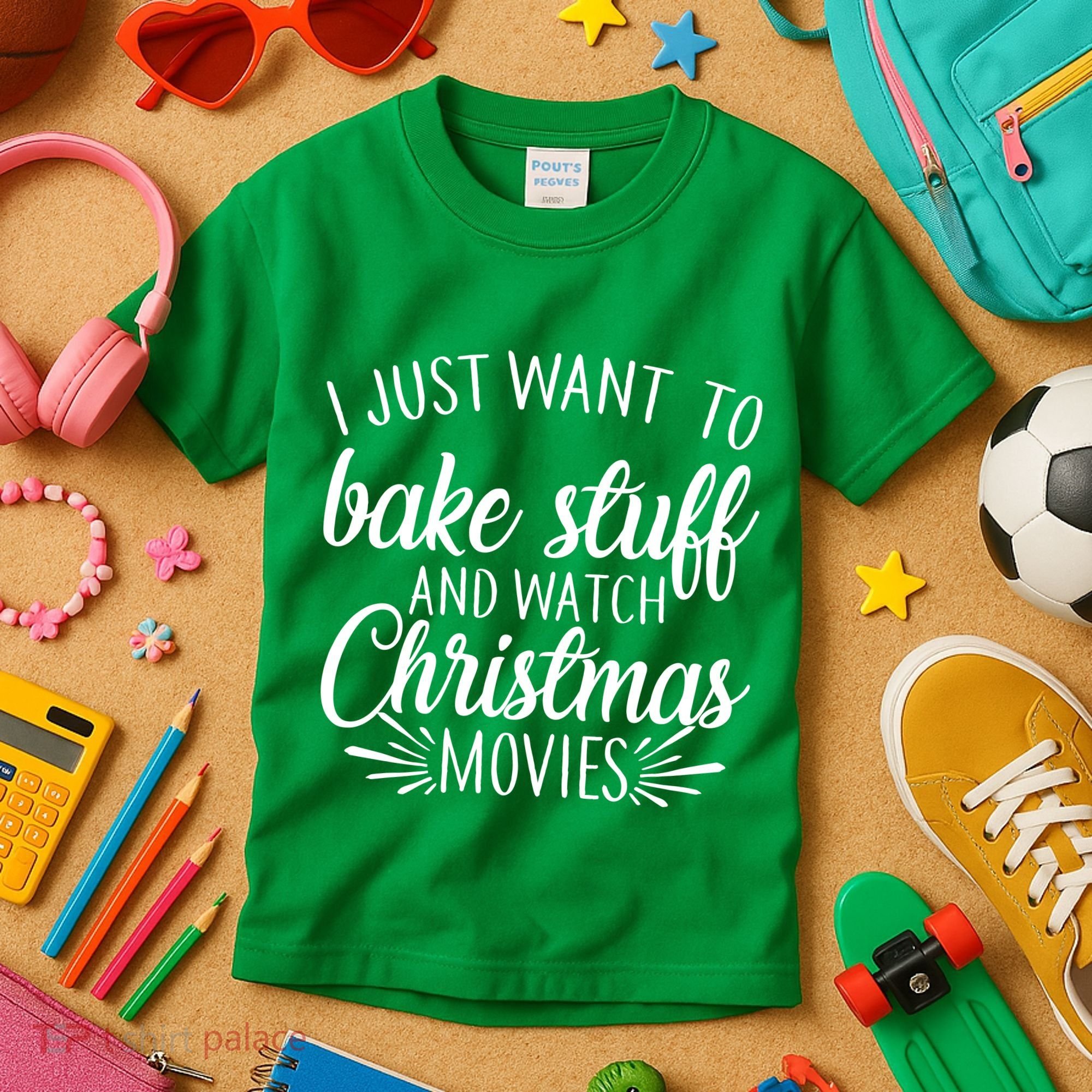 Bake Stuff And Watch Christmas Movies Kids T-Shirt