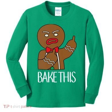 Bake This Gingerbread X-Mas Kids Long Sleeve Shirt