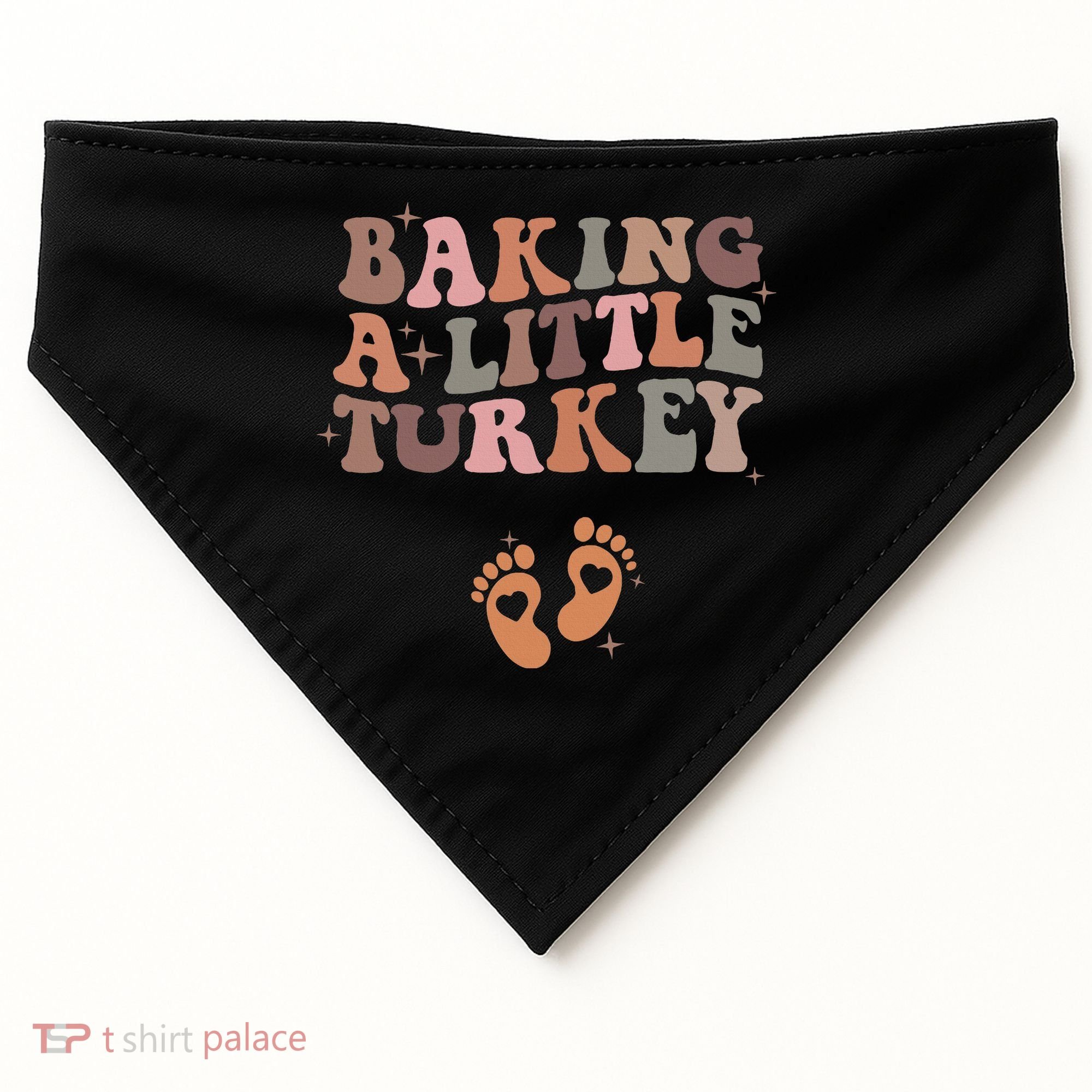 Baking A Little Turkey Pregnancy Announcement Baby Reveal  USA-Made Doggie Bandana