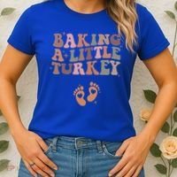 Baking A Little Turkey Pregnancy Announcement Baby Reveal  Women's T-Shirt thumb 2