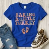 Baking A Little Turkey Pregnancy Announcement Baby Reveal  Women's T-Shirt thumb 3