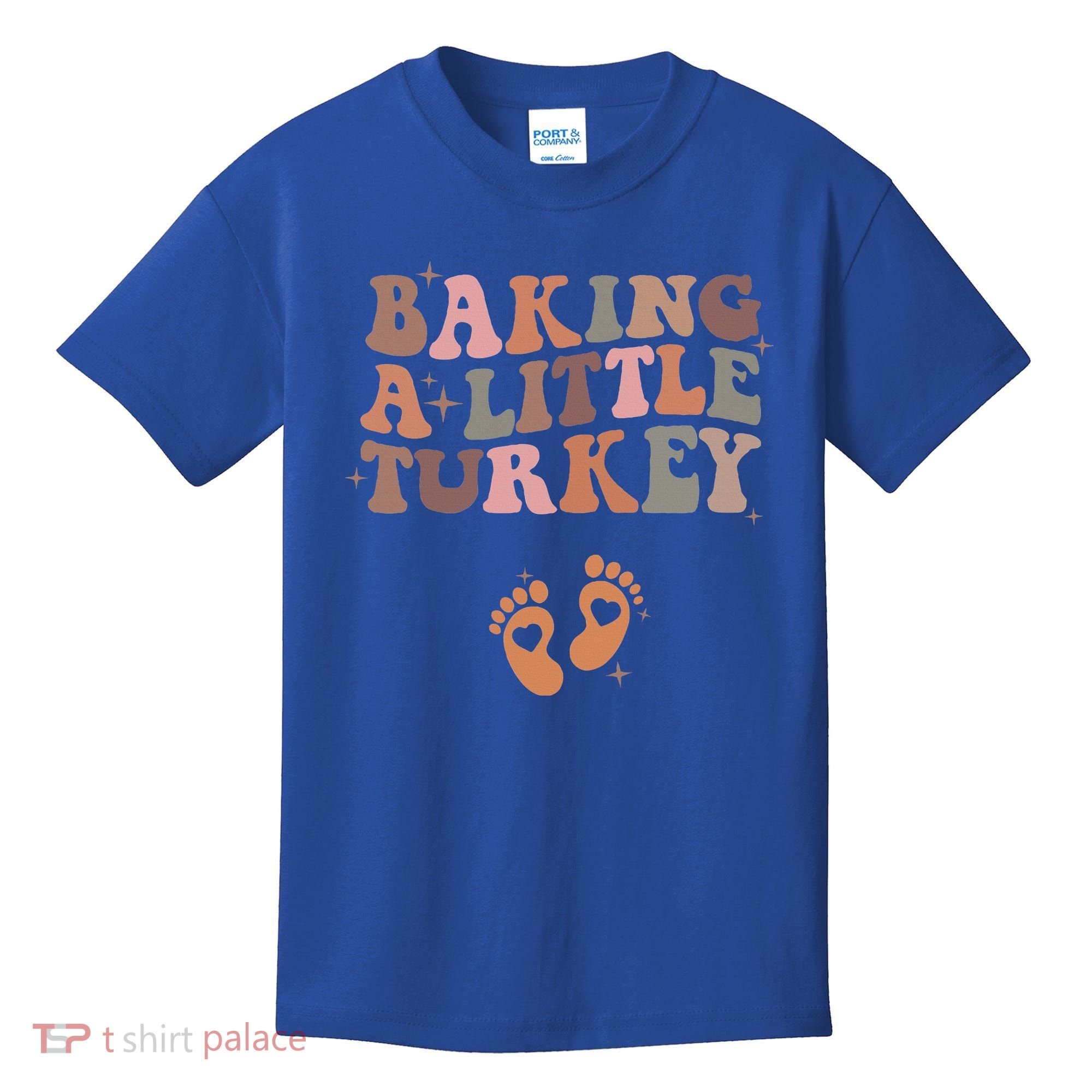Baking A Little Turkey Pregnancy Announcement Baby Reveal  Kids T-Shirt