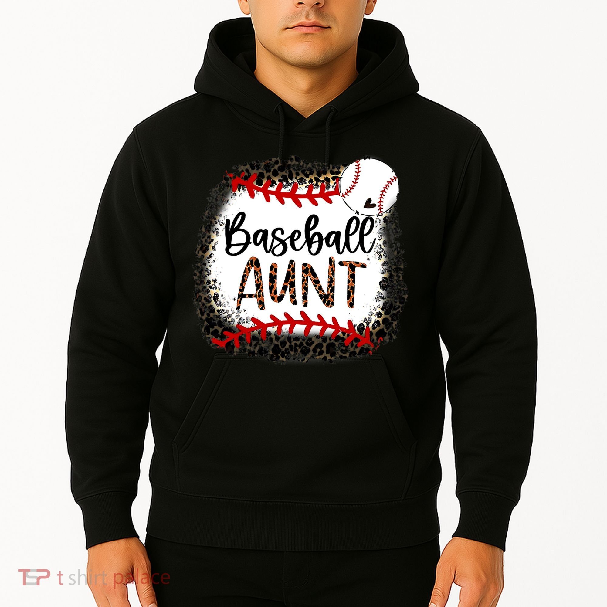 Baseball Aunt Leopard Baseball Aunt Hoodie