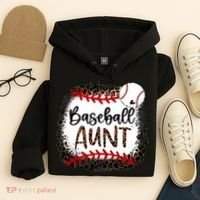 Baseball Aunt Leopard Baseball Aunt Hoodie thumb 4