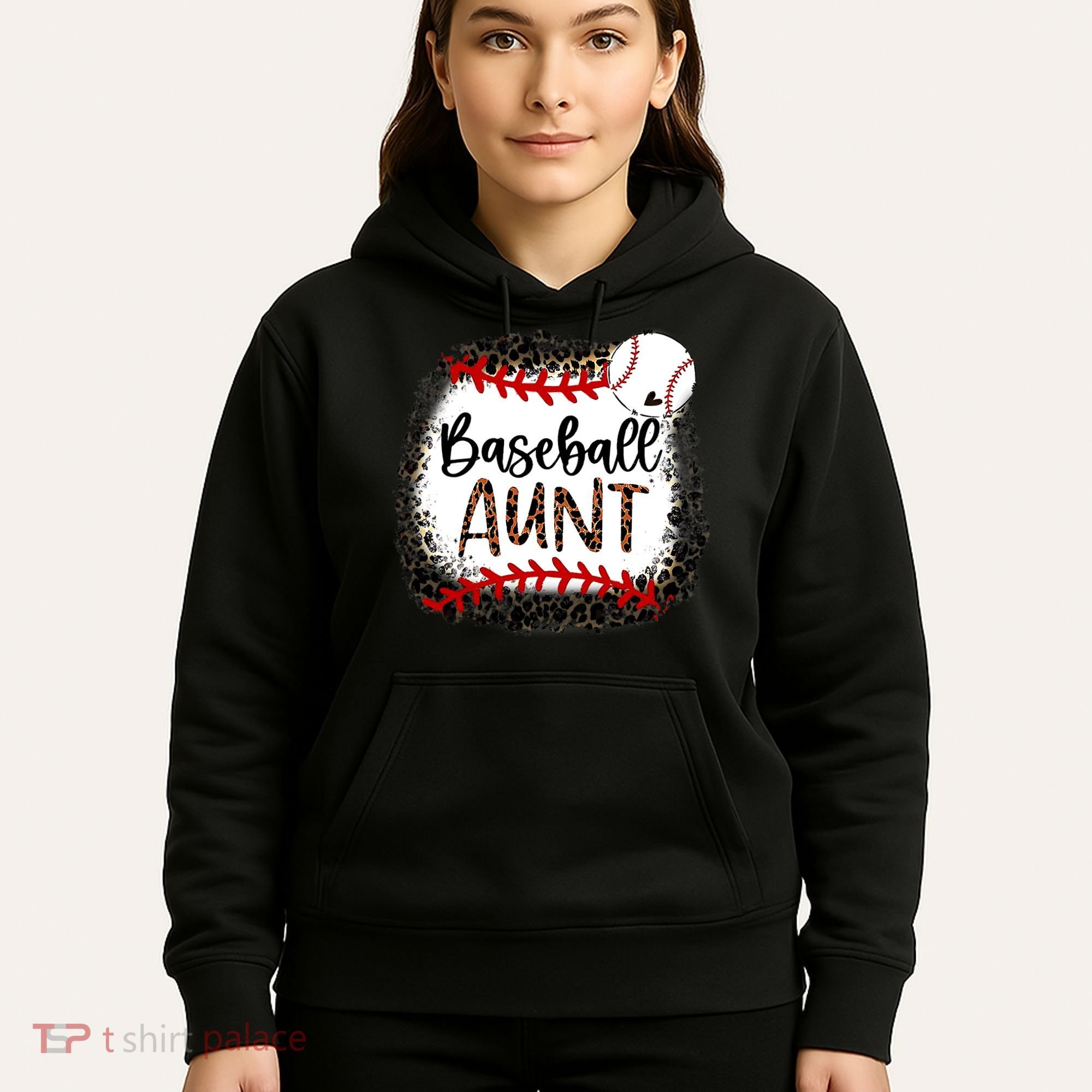 Baseball Aunt Leopard Baseball Aunt Hoodie