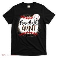 Baseball Aunt Leopard Baseball Aunt T-Shirt thumb 0