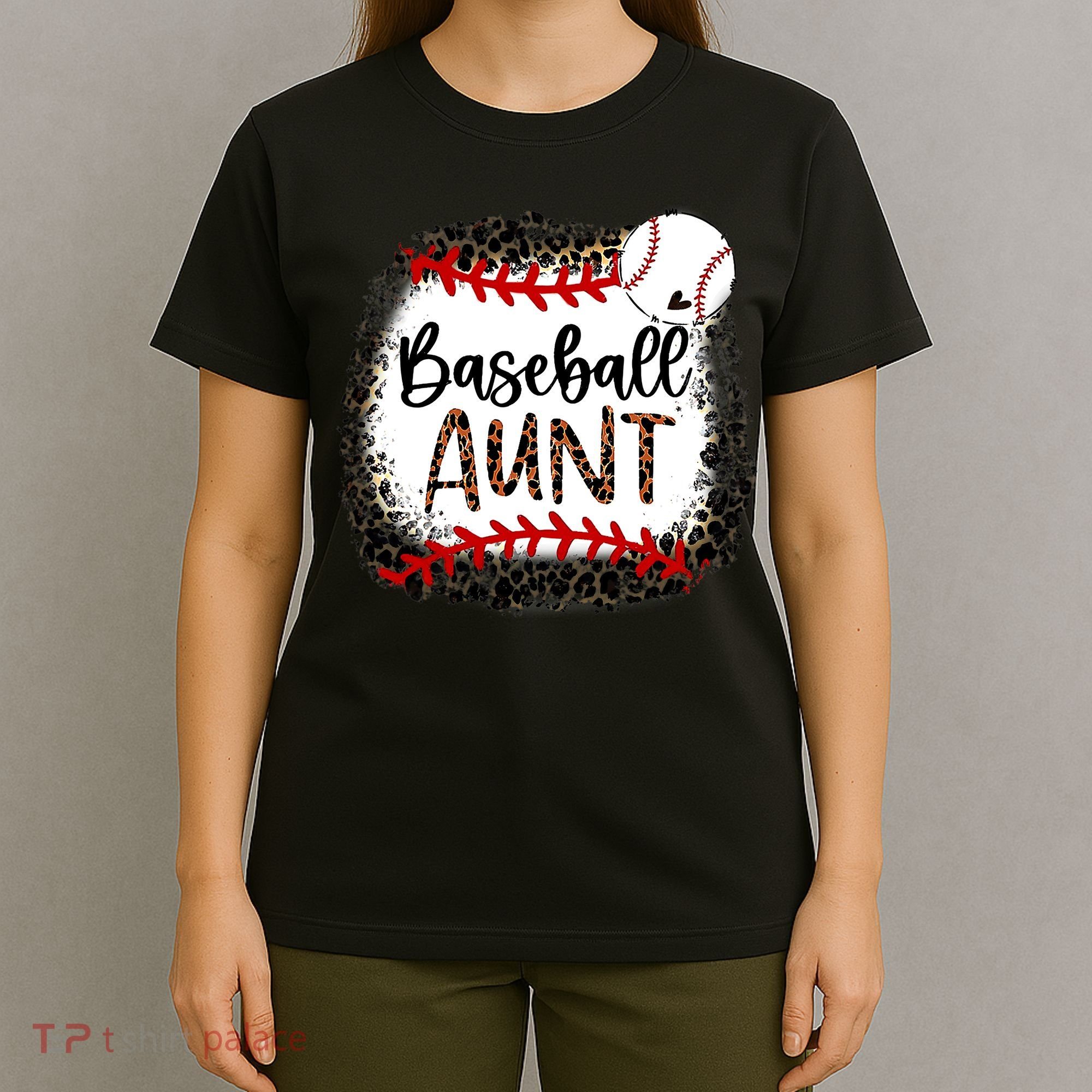 Baseball Aunt Leopard Baseball Aunt T-Shirt