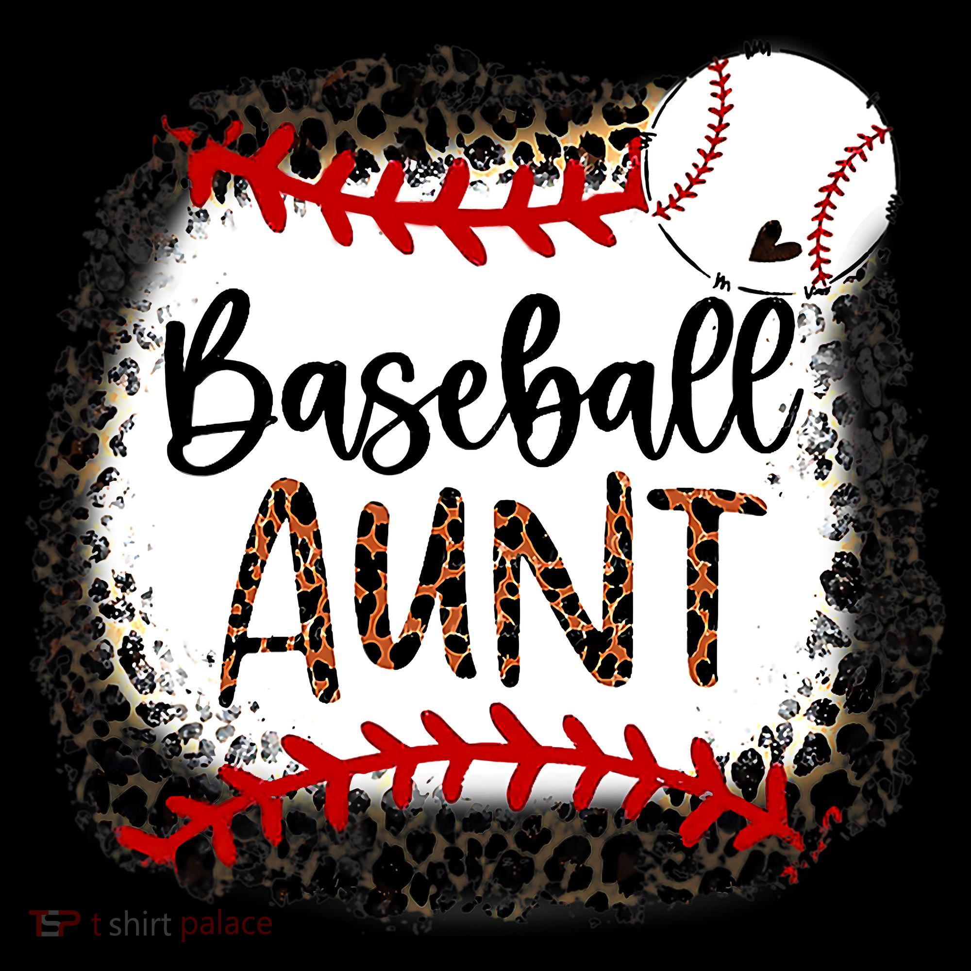 Baseball Aunt Leopard Baseball Aunt T-Shirt