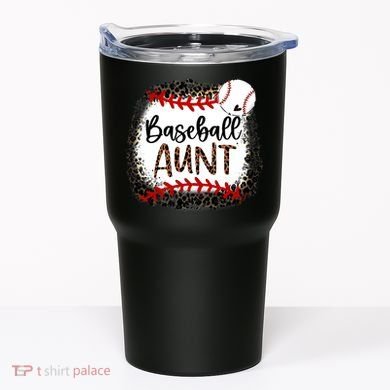 Baseball Aunt Leopard Baseball Aunt Tumbler