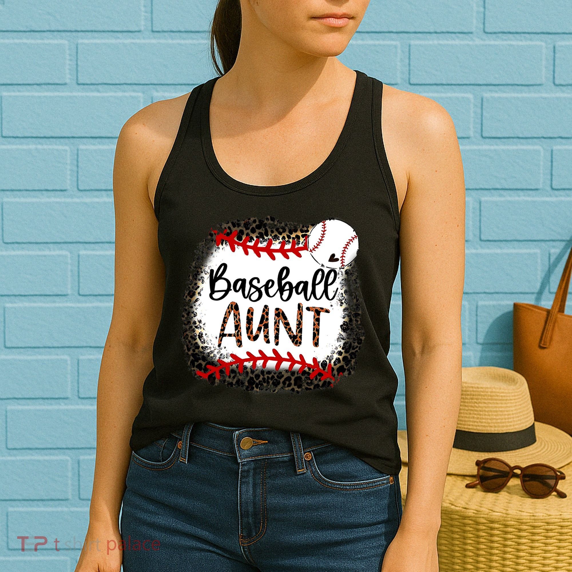 Baseball Aunt Leopard Baseball Aunt Women's Tank Top