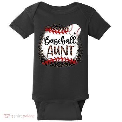 Baseball Aunt Leopard Baseball Aunt Baby Bodysuit