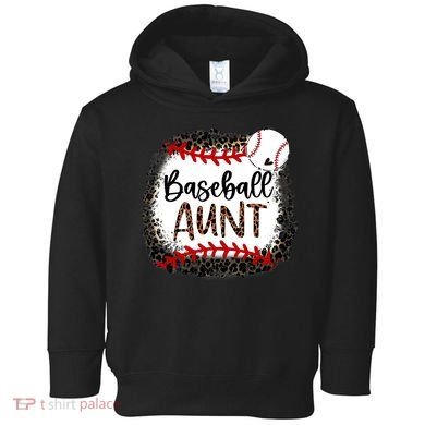 Baseball Aunt Leopard Baseball Aunt Toddler Hoodie
