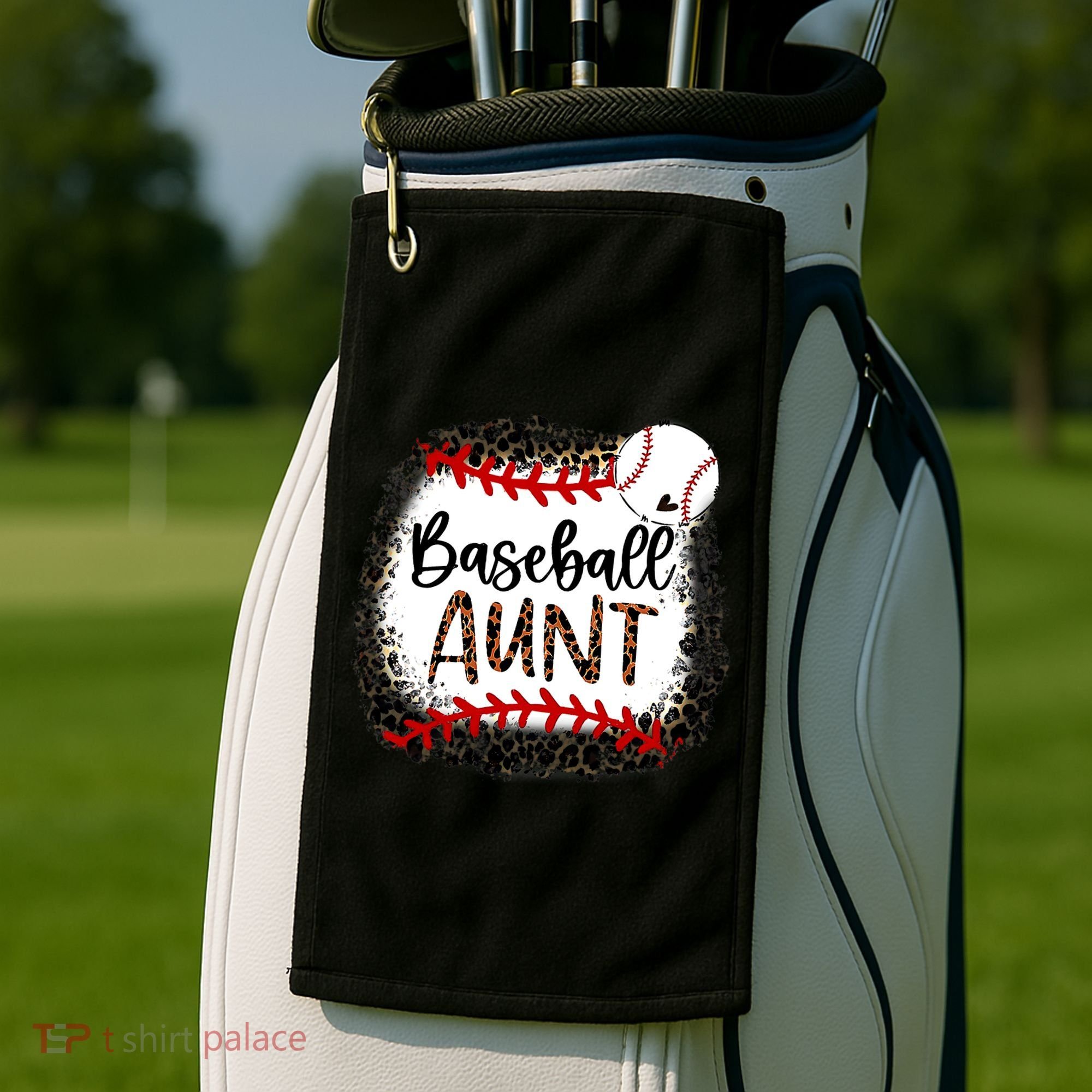 Baseball Aunt Leopard Baseball Aunt Golf Towel
