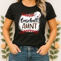 Baseball Aunt Leopard Baseball Aunt Women's T-Shirt thumb 2