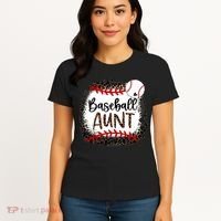 Baseball Aunt Leopard Baseball Aunt Women's T-Shirt thumb 4