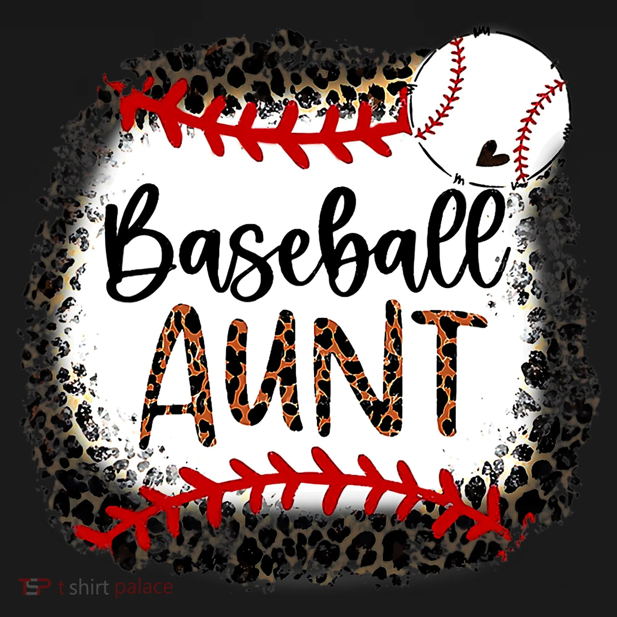 Baseball Aunt Leopard Baseball Aunt Women's T-Shirt