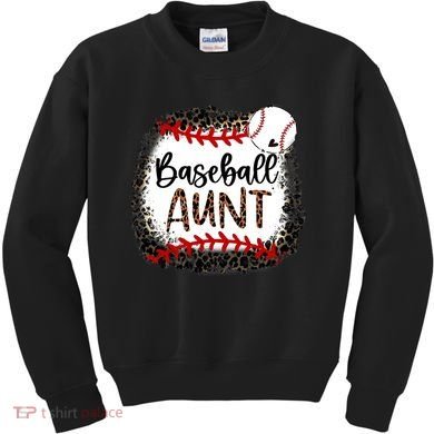 Baseball Aunt Leopard Baseball Aunt Kids Sweatshirt