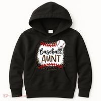 Baseball Aunt Leopard Baseball Aunt Kids Hoodie thumb 0