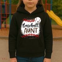 Baseball Aunt Leopard Baseball Aunt Kids Hoodie thumb 3