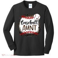 Baseball Aunt Leopard Baseball Aunt Kids Long Sleeve Shirt thumb 0