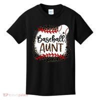 Baseball Aunt Leopard Baseball Aunt Kids T-Shirt thumb 0