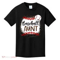 Baseball Aunt Leopard Baseball Aunt Kids T-Shirt thumb 0