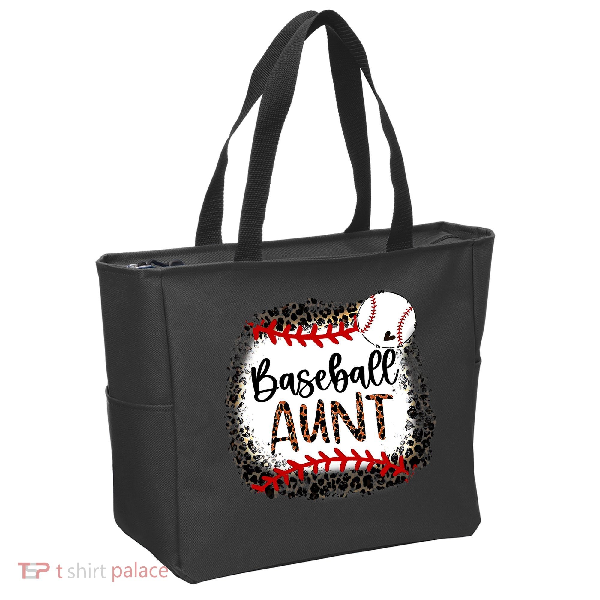 Baseball Aunt Leopard Baseball Aunt Tote Bag
