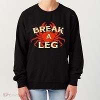 Break A Leg Crabber Crab Lover Crabbing Seafood Crustacean Women's Sweatshirt thumb 0