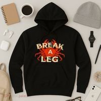 Break A Leg Crabber Crab Lover Crabbing Seafood Crustacean Hoodie thumb 3