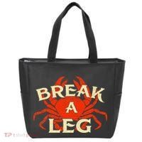 Break A Leg Crabber Crab Lover Crabbing Seafood Crustacean Tote Bag thumb 0