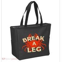 Break A Leg Crabber Crab Lover Crabbing Seafood Crustacean Tote Bag thumb 2