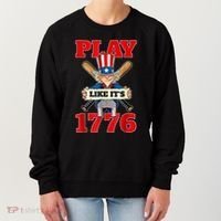 Baseball Abraham Lincoln 4th Of July American Flag Women's Sweatshirt thumb 0
