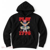 Baseball Abraham Lincoln 4th Of July American Flag Hoodie thumb 0