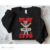 Baseball Abraham Lincoln 4th Of July American Flag Sweatshirt thumb 2