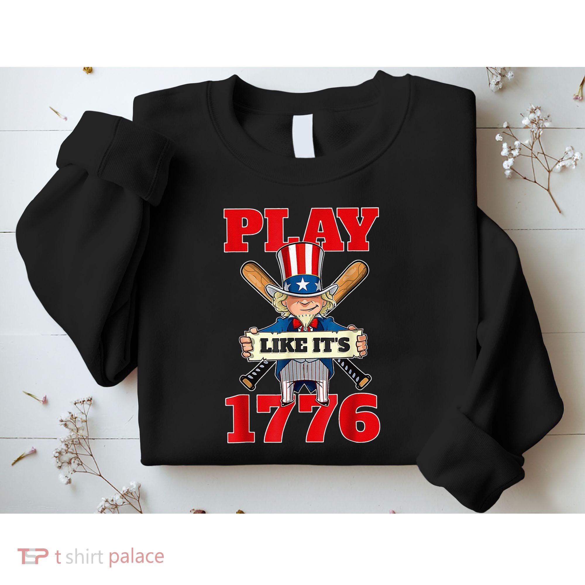 Baseball Abraham Lincoln 4th Of July American Flag Sweatshirt