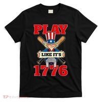 Baseball Abraham Lincoln 4th Of July American Flag T-Shirt thumb 0