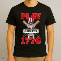 Baseball Abraham Lincoln 4th Of July American Flag T-Shirt thumb 3