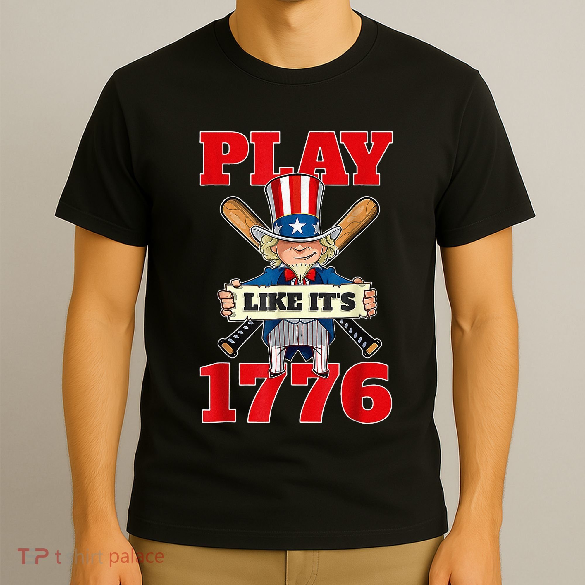 Baseball Abraham Lincoln 4th Of July American Flag T-Shirt