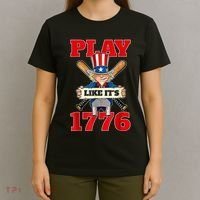 Baseball Abraham Lincoln 4th Of July American Flag T-Shirt thumb 4