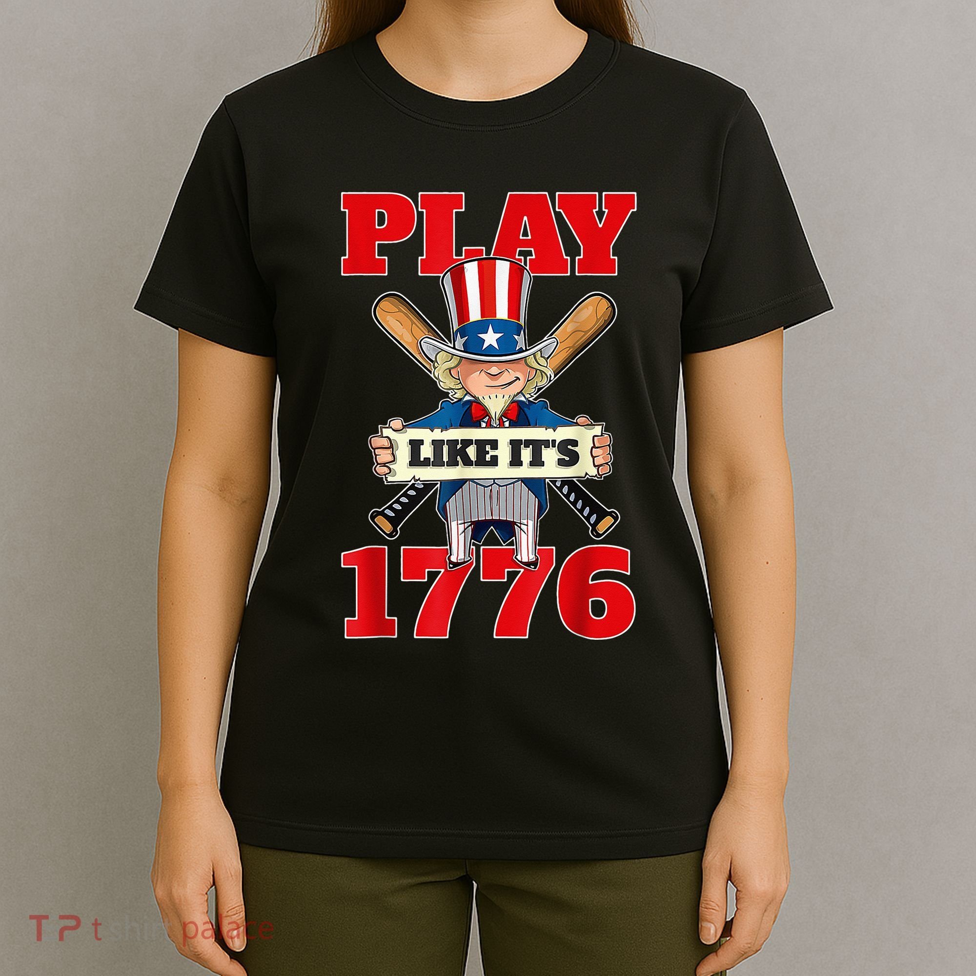 Baseball Abraham Lincoln 4th Of July American Flag T-Shirt