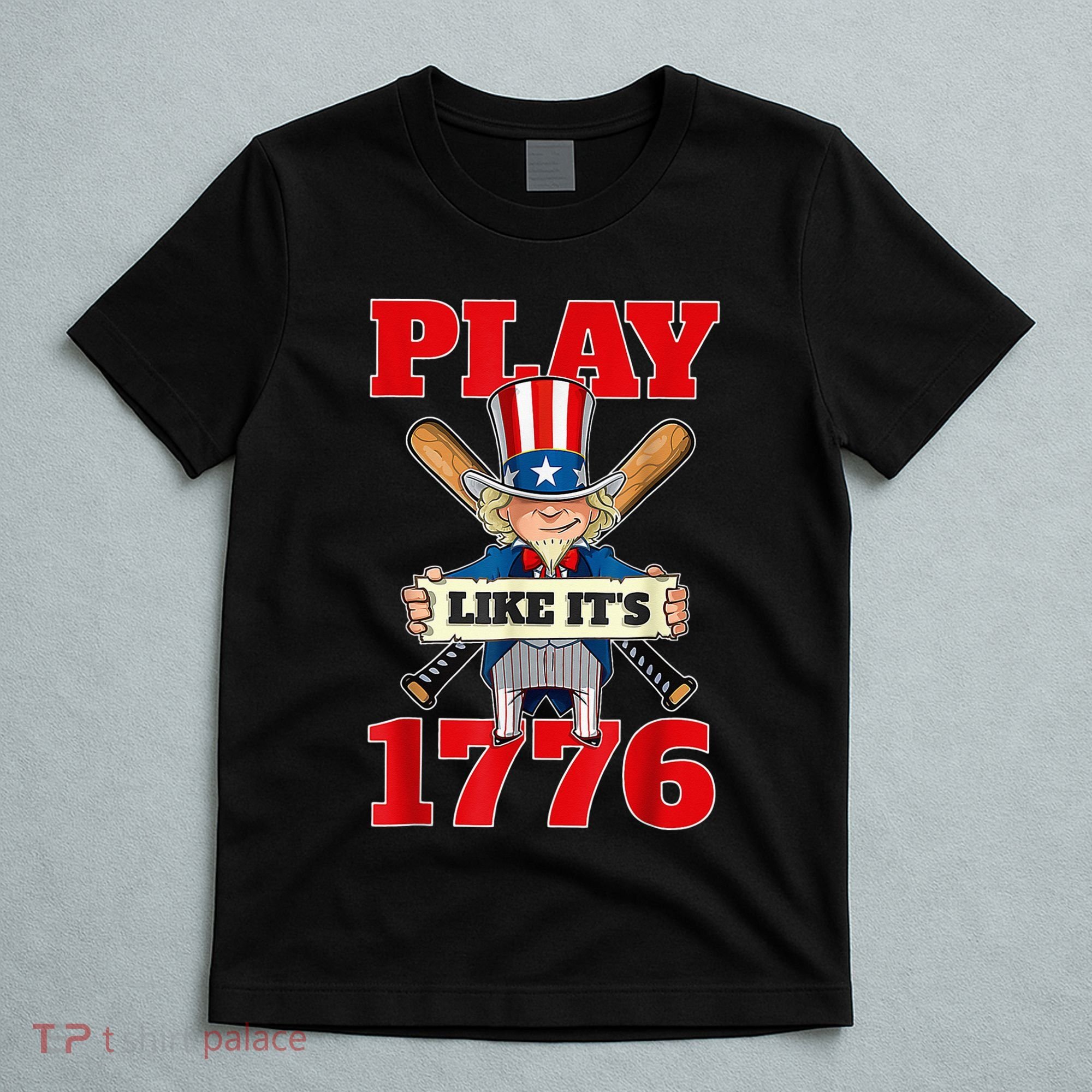 Baseball Abraham Lincoln 4th Of July American Flag T-Shirt