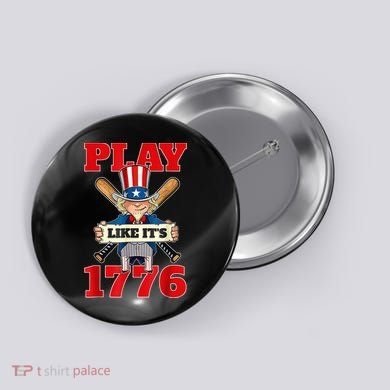 Baseball Abraham Lincoln 4th Of July American Flag Button