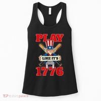 Baseball Abraham Lincoln 4th Of July American Flag Women's Tank Top thumb 0